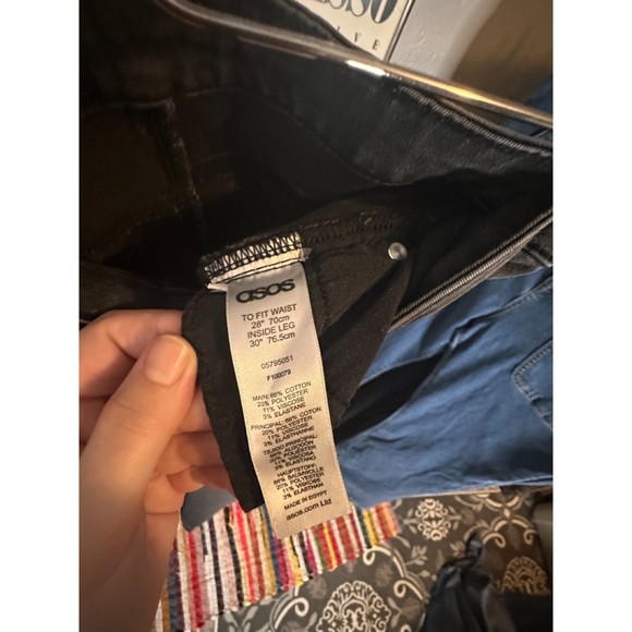 Asos Black Acid Wash Super Skinny Ankle Jeans - Picture 7 of 8